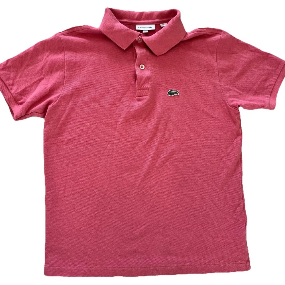 Kids Lacoste Polo Shirt Size 14 (65 Inch) Pink Gator Logo Short Sleeve Classic
